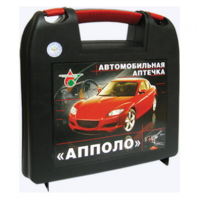 Автомобильная аптечка для оказания первой помощи Апполо (пластиковый чемоданчик)
